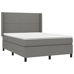 Avis vidaXL Sommier à lattes de lit matelas LED Gris foncé 140x190 cm Tissu