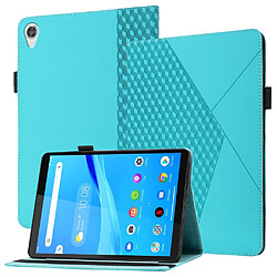 Etui en PU motif en losange skin touch avec porte-cartes bleu lac pour votre Lenovo Tab M10 HD Gen 2 TB-X306F/X306X