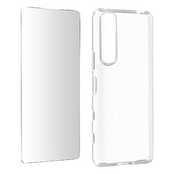 Avizar Coque XPeria 5 III Silicone Verre Trempé 9H Transparent transparente