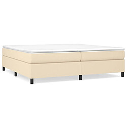 vidaXL Sommier à lattes de lit avec matelas Crème 200x200 cm Tissu