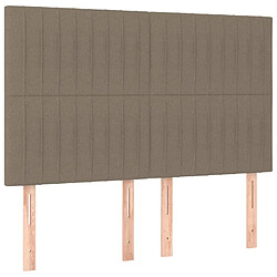 Maison Chic Lot de 4 Têtes de lit design pour chambre - Décoration de lit Taupe 72x5x78/88 cm Tissu -MN70057