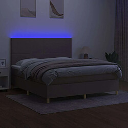 Acheter Maison Chic Lit adulte- Lit + matelas,Sommier à lattes de lit et matelas et LED Taupe 180x200cm Tissu -GKD43372