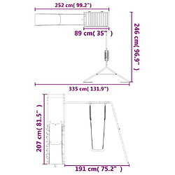vidaXL Aire de jeux d'extérieur bois de pin massif pas cher
