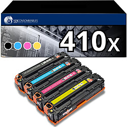 123CONSOMMABLES - 410X - Toners compatible avec HP CF410A CF410X 410A 410X pour HP Color Laserjet Pro MFP M477fdw M477fnw M477fdn M452nw M377dw M452dn M452dw M477 M452 (Noir/Cyan/Magenta/Jaune)