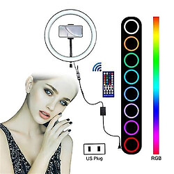 Universal Lampe à bague 9 pouces avec berceau pour tête de téléphone 8 mode lumière RGB LED vidéo MK4281 (trépied non inclus)