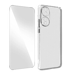 Avizar Coque pour Honor 70 Silicone Gel Souple avec Verre trempé Dureté 9H transparent