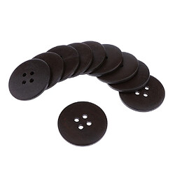 Avis Bouton en bois plat de 10 pièces à coudre Accessoires Vêtements 50mm brun foncé