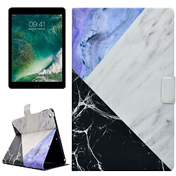 Wewoo Smart Cover noir et bleu pour iPad 9,7 pouces 2017 PU + TPU Marbre Motif Horizontal Housse en cuir avec porte-cartes fentes cartes