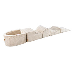 MeowBaby Aire de Jeux en Mousse avec Piscine sans Balles, 4 éléments, Aesthetic, Côtelé, Beige