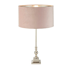 Searchlight Lampe de Table Chrome, Abat-Jour en Velours Rose