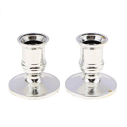 2pcs Base De Bougie Pilier En Plastique Base De Chandelle Conique électronique Base Argent