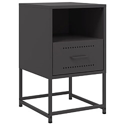 vidaXL Table de chevet noir 36x39x60,5 cm acier