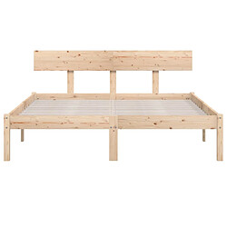 Avis vidaXL Cadre de lit sans matelas bois massif 160x200 cm