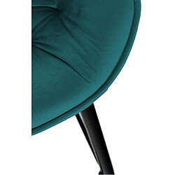 Decoshop26 Lot de 2 tabourets de bar chaises hautes assise effet capitonnée en velours vert foncé et métal noir 10_0004153 pas cher