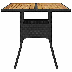 Acheter Maison Chic Table de jardin | Table d'extérieur et dessus en bois d'acacia noir résine tressée -GKD39213