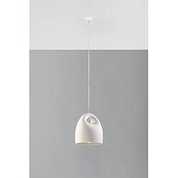 Luminaire Center Suspension Bukano Céramique blanc 1 ampoule 126cm