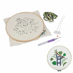 Paris Prix Kit Complet Punch Needle Paresseux 21cm Blanc