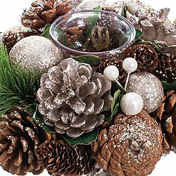 BigBuy Christmas Bougeoirs de Noël Doré Naturel Plastique Foam 19 x 19 x 9 cm pas cher