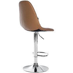 Decoshop26 Tabouret de bar x1 avec repose-pieds hauteur réglable pivotant assise en PVC marron clair cadre métallique chromé 10_0004828