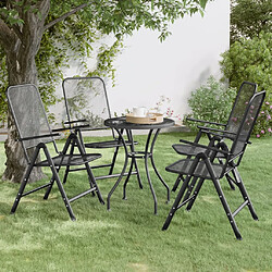 vidaXL Chaises pliables jardin lot de 4 Maille métallique Anthracite