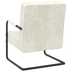 Avis vidaXL Chaise cantilever Blanc crème Velours