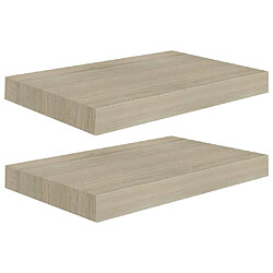 vidaXL Étagères murales flottantes 2 pcs chêne 40x23x3,8 cm MDF