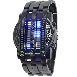 Universal Personnalité de mode Montre de toute l'humanité Bracelet militaire binaire en acier Bleu Montre de sport Montre Homme Montre Cadeau | |