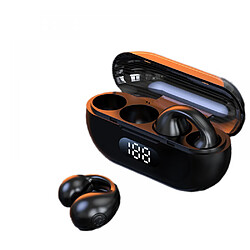 General Casque à conduction osseuse avec clip d'oreille sans fil, mini casque à conduction osseuse, casque sans fil Bluetooth, casque à oreille ouverte Bluetooth pour le cyclisme, la conduite, la course à pied(noir)