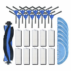 6pcs Chiffons+6paires brosses latérales+10pcs filtres+1pc brosse à rouleau pour Conga Robot 1090 Aspirateur