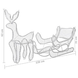 vidaXL Cordon lumineux de Noël Renne et traîneau avec maille 432 LED pas cher