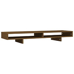 vidaXL Support de moniteur Marron miel 100x27x14 cm Bois de pin solide