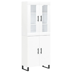 vidaXL Buffet haut Blanc 69,5x34x180 cm Bois d'ingénierie