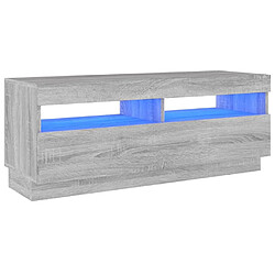 Maison Chic Meubles TV avec lumières LED - Banc TV pour salon sonoma gris 100x35x40 cm -MN51391