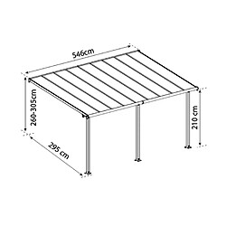 Pergola 16.1m² gris anthracite - 704219 - PALRAM