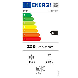 Réfrigérateur combiné 60cm 341l nofrost blanc - CCE3T618EW - CANDY