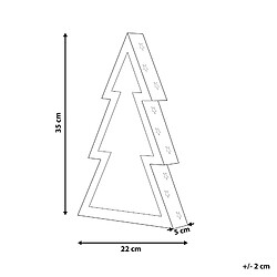 Beliani Décoration LED arbre de Noël en bois marron clair 35 cm JUVA