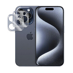 Lot de 2 verre trempé camera arrière protecteur pour iPhone 15 Pro 6.1" - VISIODIRECT -