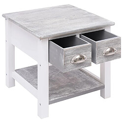 Acheter Maison Chic Table d'appoint | Table Basse Gris 40x40x40 cm Bois de Paulownia -GKD93615