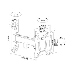 Acheter Kimex Support mural articulé pour écran TV 13"-27"