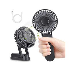 Avis Ventilateur USB Portable, Mini Ventilateur Extérieur Portable, Ventilateur de Bureau à Poignée Pliable Rechargeable 6000mAh à 3 Vitesses pour la Maison et les Voyages (Noir)