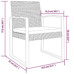 vidaXL Chaises à manger de jardin lot de 2 noir rotin PP pas cher