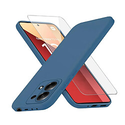 Htdmobiles Coque pour Xiaomi Redmi Note 13 Pro 4G / Poco M6 Pro 4G - housse etui silicone gel fine + film ecran - BLEU FONCE