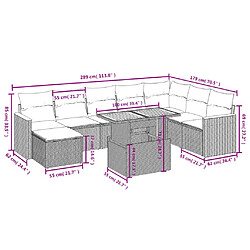 Avis vidaXL Salon de jardin 9 pcs avec coussins noir résine tressée