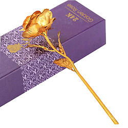 24K Or Forever Rose Fleur Artificielle Trempée Cadeau De La Saint-Valentin Pour Son Bleu