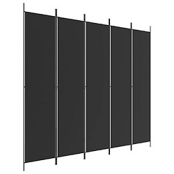 vidaXL Cloison de séparation 5 panneaux Noir 250x220 cm Tissu