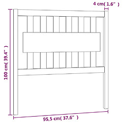 vidaXL Tête de lit Marron miel 95,5x4x100 cm Bois massif de pin pas cher