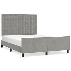 Maison Chic Lit adulte - Cadre Structure de lit avec tête de lit Contemporain Gris clair 140x190 cm Velours -MN89135