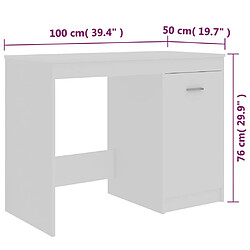 vidaXL Bureau Blanc 100x50x76 cm Bois d'ingénierie pas cher