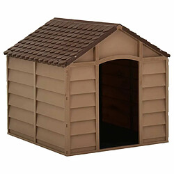 Niche pour chien,Abri Maisonnette pour chiens Marron 71x71,5x68 cm PP -MN48333