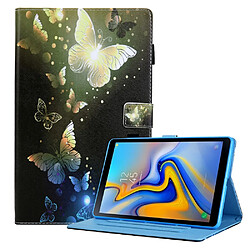 Etui en PU Titulaire de la carte d'impression de motifs antichoc papillon d'or pour votre Samsung Galaxy Tab A7 Lite 8.7 (2021) T220/T225